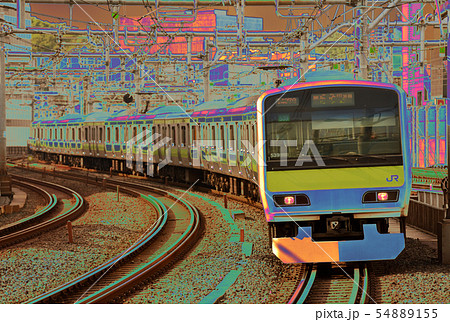 都心を走る通勤電車山手線E231系イメージ 都心を走る通勤電車山手線E231系イメージ 54889155