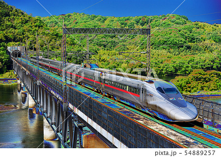 山陽新幹線レールスター700系イメージのイラスト素材 5457