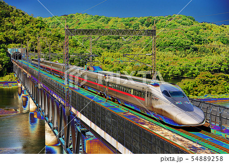 山陽新幹線レールスター700系イメージのイラスト素材 5458