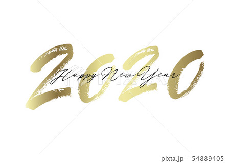 Golden inscription Happy New Year 2020. Golden inscription Happy New Year 2020. 54889405