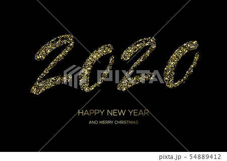 Happy New Year 2020 with golden glitter. 54889412
