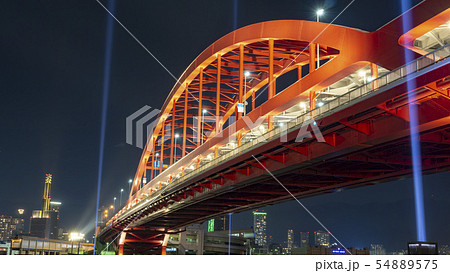 神戸大橋 夜景の写真素材