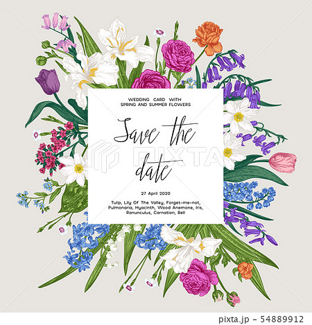 Botanical card. Botanical card. 54889912