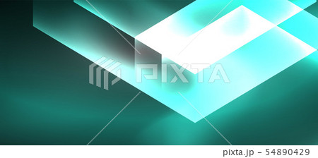 Neon color hexagon shapes, lines on black background. Modern template for web backdrop design 54890429