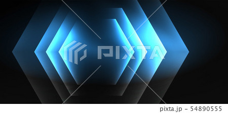 Neon color hexagon shapes, lines on black background. Modern template for web backdrop design Neon color hexagon shapes, lines on black background. Modern template for web backdrop design 54890555