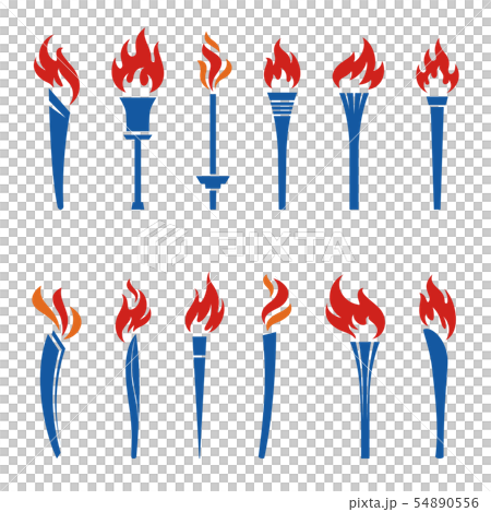 Various Olympic torch icons color symbol 54890556