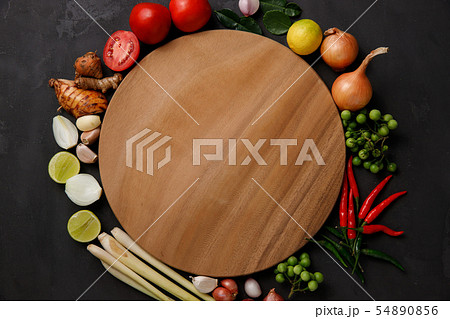 Thai kitchen. Various herbs, spices and Thai kitchen. Various herbs, spices and 54890856