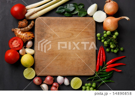 Thai kitchen. Various herbs, spices and Thai kitchen. Various herbs, spices and 54890858