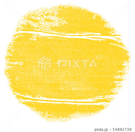 和風の黄色い月 和紙と筆タッチのイラスト素材