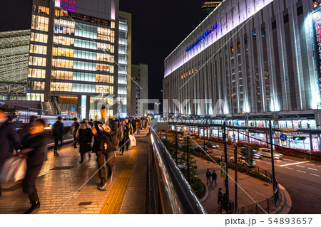 大阪府 大阪中心街 夜の梅田の写真素材