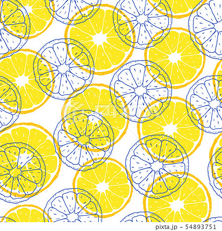 Pattern With Lemon Slicesのイラスト素材