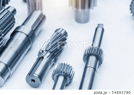 The gear shaft parts with the lighting effect. 54893780