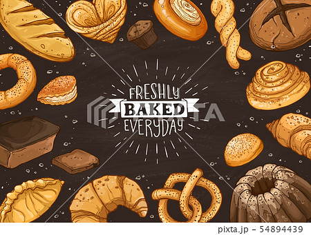 Fresh Bread Poster Vector Ilustration Fresh Bread Poster Vector Ilustration 54894439