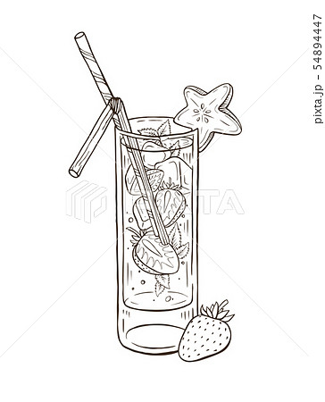 Hand drawn cocktail vector illustration 54894447