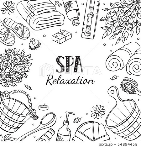 Sauna sketches poster vector illustration 54894458