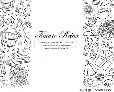 Sauna sketches poster vector illustration 54894459