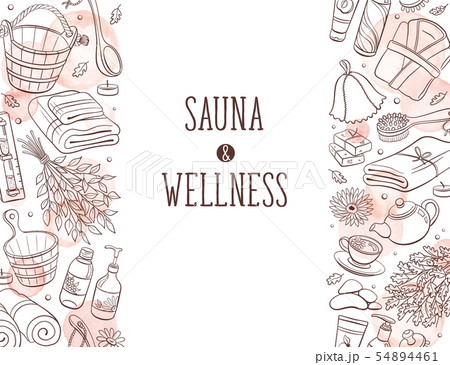 Sauna sketches poster vector illustration 54894461