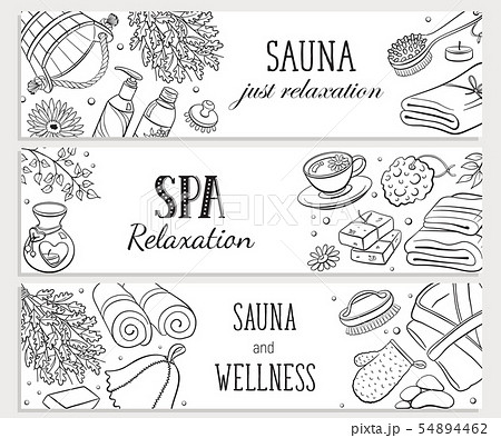 Sauna sketches poster vector illustration Sauna sketches poster vector illustration 54894462