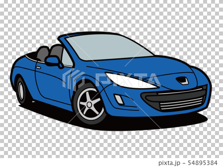 フレンチオープンカー  青色系　自動車イラスト 54895384