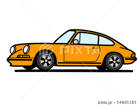 German Historic Sport Orange Car Illustration Stock Illustration