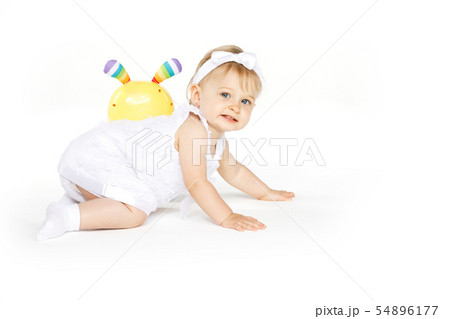 beautiful little girl all in white clothes beautiful little girl all in white clothes 54896177