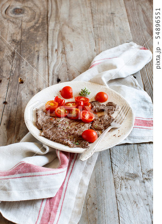 Thin slice of Grilled Machete Steak or Skirt Steak 54896551