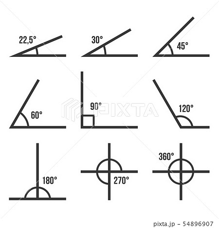 Angles Icons Set on White Background. Vector Angles Icons Set on White Background. Vector 54896907