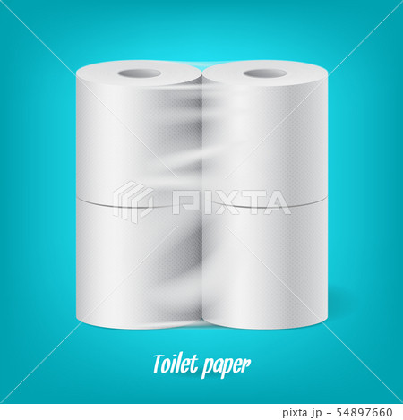 Realistic packaged toilet paper rolls isolated vector 54897660