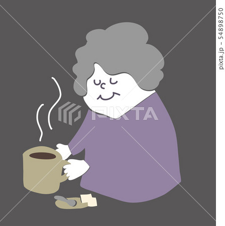 コーヒーを持つ女性　背景有 54898750