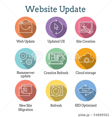 Website Update Icon Set with seo update, site 54899562