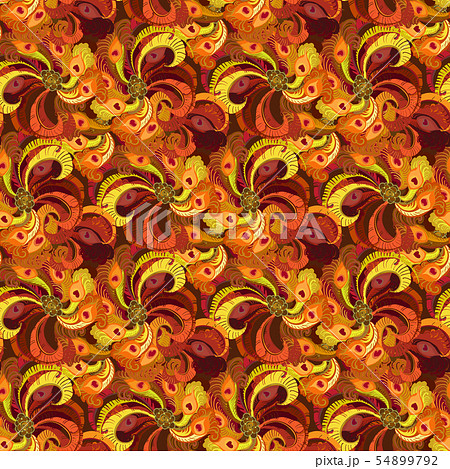 Beautiful golden orange and red peacock feathers, Beautiful golden orange and red peacock feathers, 54899792