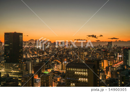 文京シビックセンターからの夕景（新宿方面） 54900305
