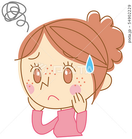 肌荒れに悩む女性 54902229