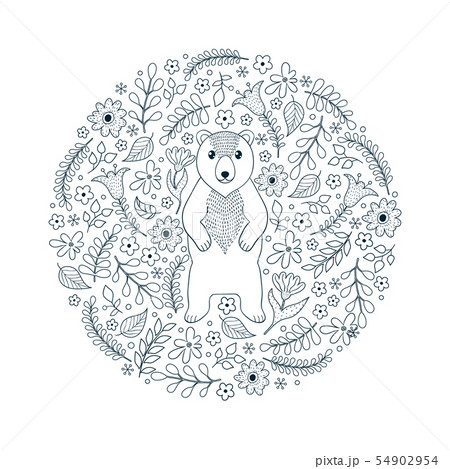 bear and flowers bear and flowers 54902954