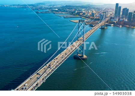 Aerial view of the Bay Bridge in San Francisco 54903038