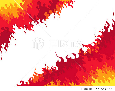 黄色と赤の炎の背景 上下 白のイラスト素材