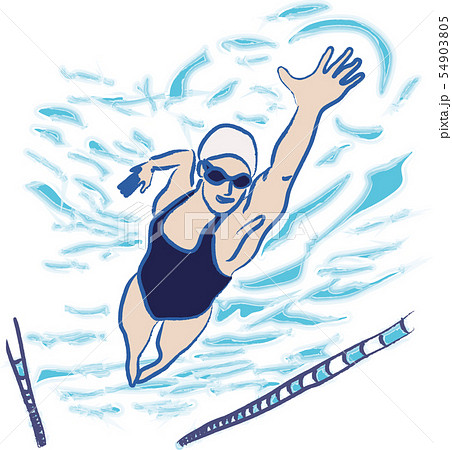 オリンピック 水泳のイラスト素材
