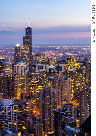 Aerial view of Chicago Skylines South Aerial view of Chicago Skylines South 54904191