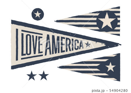 Set symbols USA. Vintage retro graphic flag, pennant 54904280