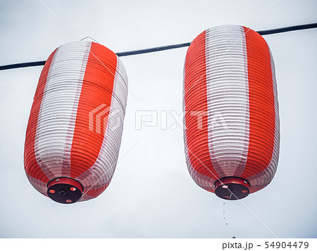 red and white lanterns