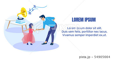 Father Dancing with Little Daughter Text Banner Father Dancing with Little Daughter Text Banner 54905664