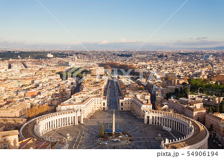 Saint Peter square aerial view, Vatican city 54906194