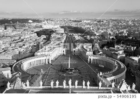Saint Peter square aerial view, Vatican city 54906195