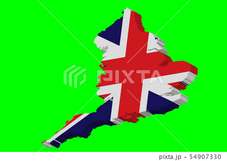 3D England Map National Flag Icon Vector illustration 3D England Map National Flag Icon Vector illustration 54907330