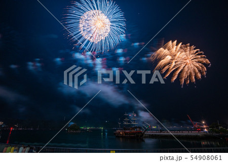 (静岡県)下田黒船祭 海上花火大会 (静岡県)下田黒船祭 海上花火大会 54908061