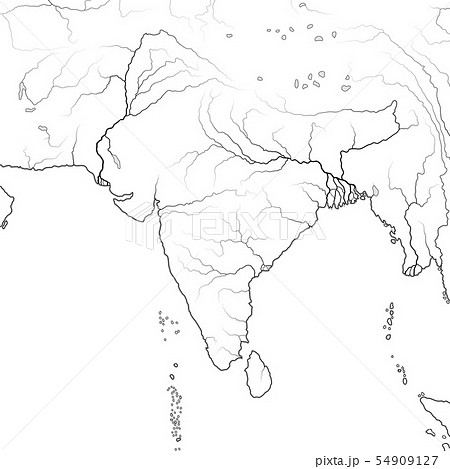 World Map of INDIAN SUBCONTINENT: India, Hindustan 54909127