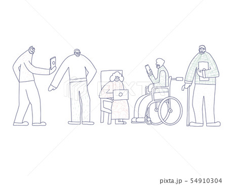 Group of old people isolated. Vector illustration. 54910304