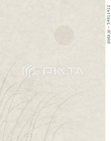 満月とススキの背景素材 54911422
