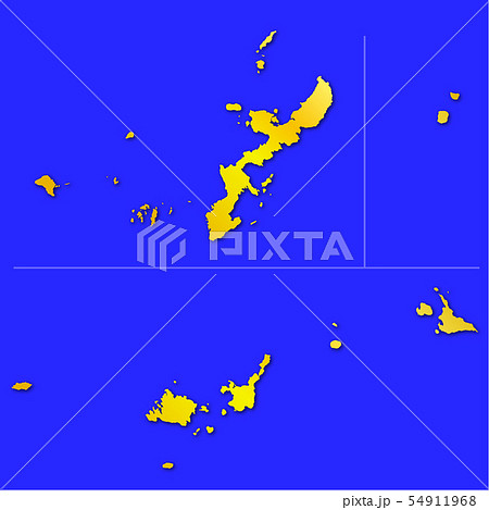 沖縄県地図のイラスト素材