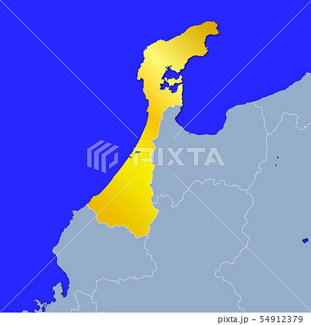 石川県地図のイラスト素材